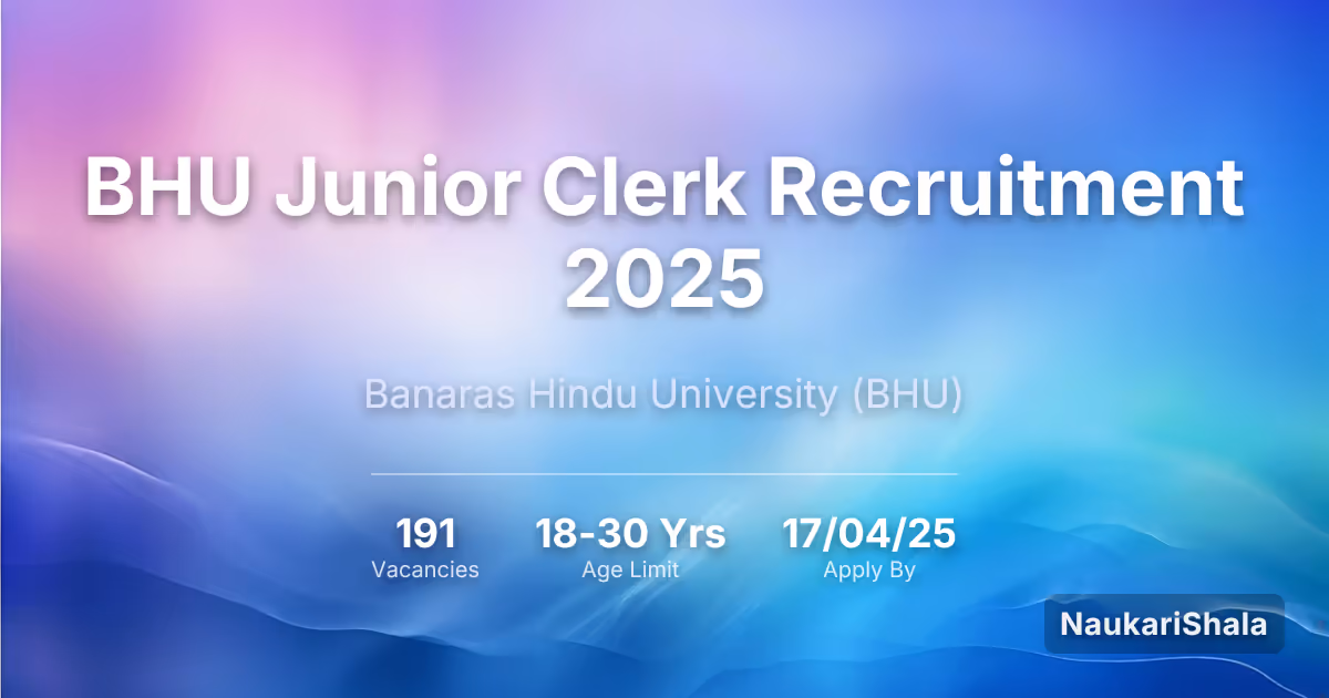 BHU Junior Clerk Recruitment 2025 – Banaras Hindu University$ (BHU)