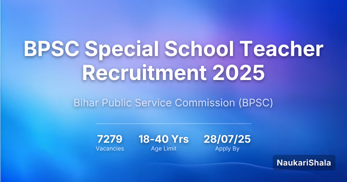 BPSC Special School Teacher Recruitment 2025 – Bihar Public Service Commission$ (BPSC)