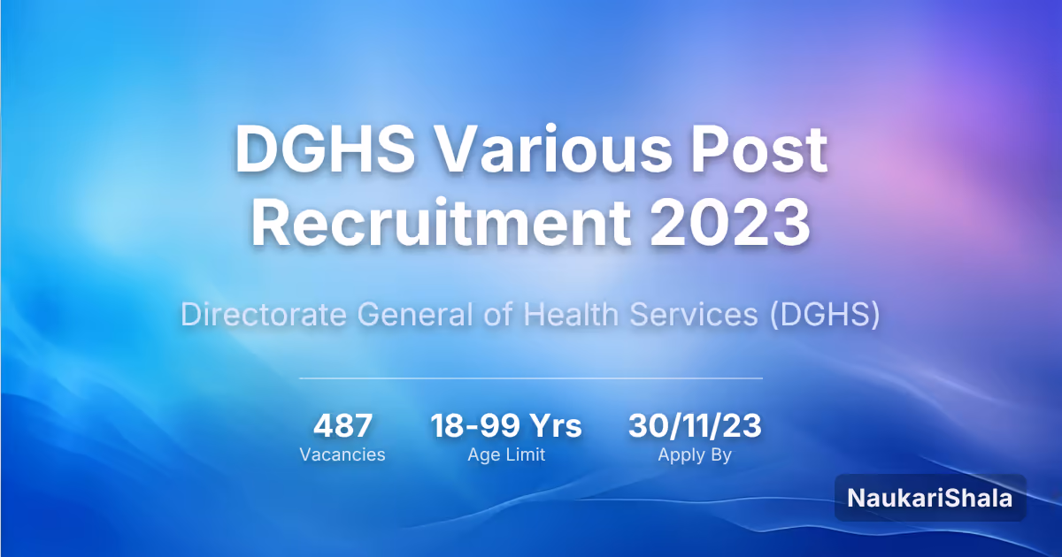 DGHS Various Post Recruitment 2023 – Directorate General of Health Services$ (DGHS)