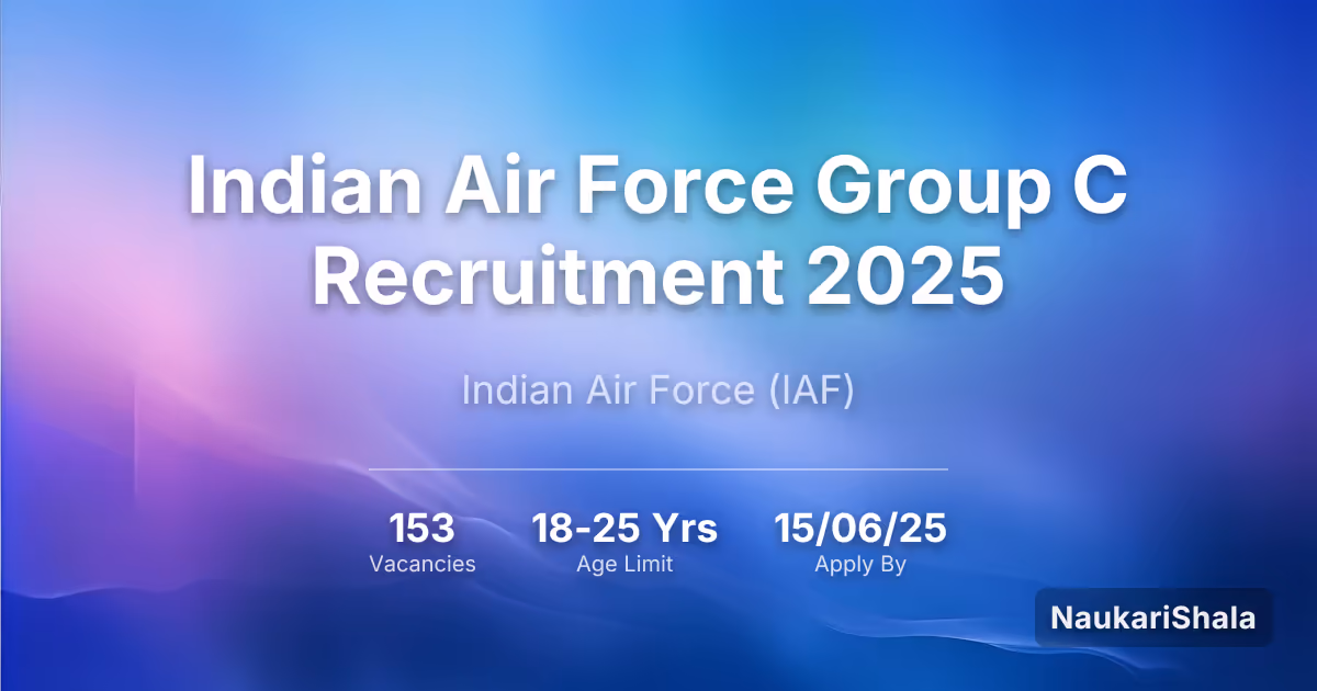 भारतीय वायु सेना (Indian Air Force) ग्रुप सी भर्ती 2025 – भारतीय वायु सेना$ (IAF)