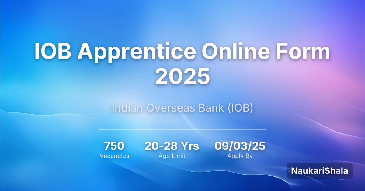 IOB Apprentice Online Form 2025 – Indian Overseas Bank$ (IOB)