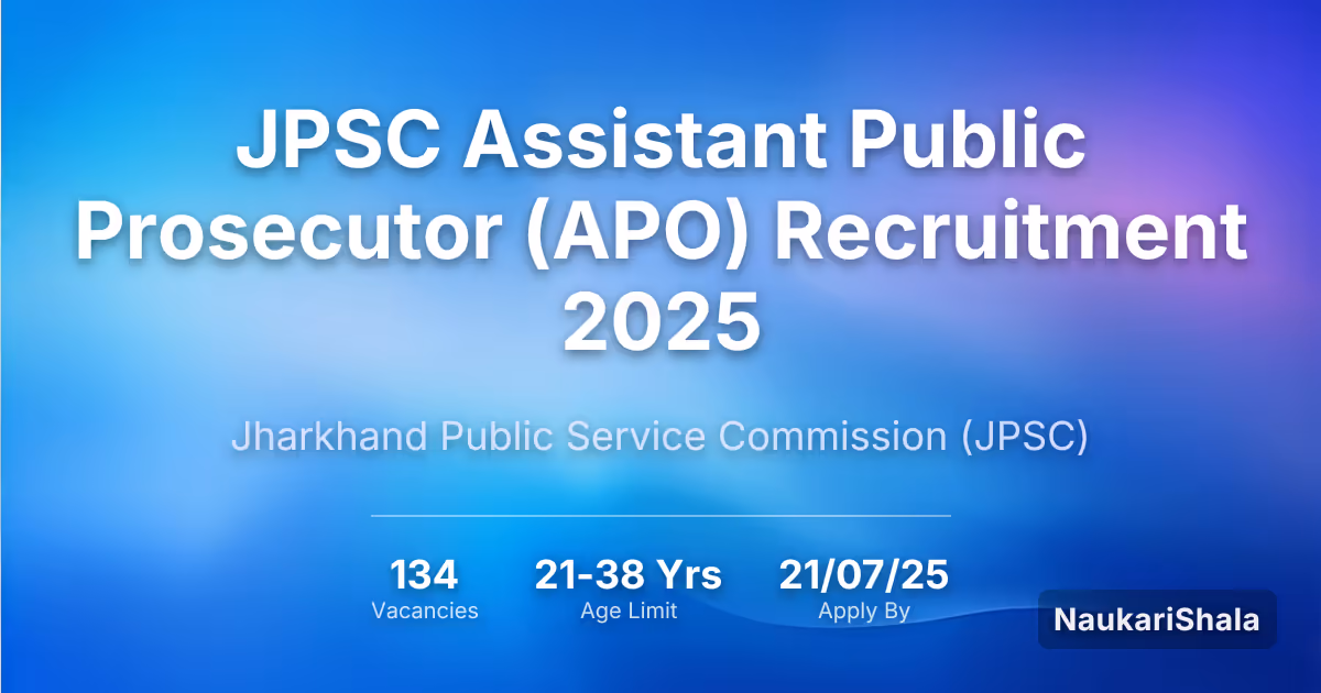 JPSC Assistant Public Prosecutor (APO) Recruitment 2025 – Jharkhand Public Service Commission$ (JPSC)