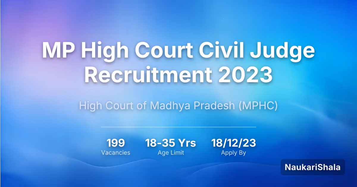 MP High Court Civil Judge Recruitment 2023 – High Court of Madhya Pradesh$ (MPHC)