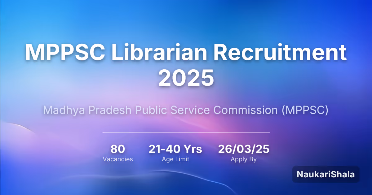 MPPSC Librarian Recruitment 2025 – Madhya Pradesh Public Service Commission$ (MPPSC)