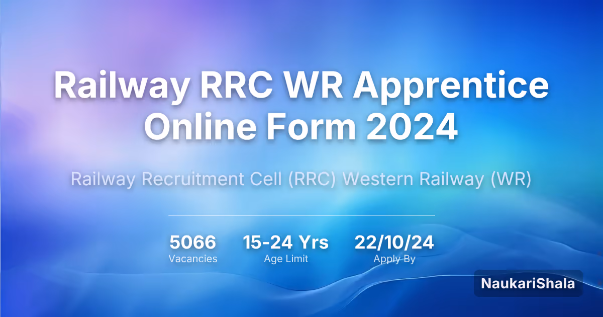 Railway RRC WR Apprentice Online Form 2024 – Railway Recruitment Cell$ (RRC)