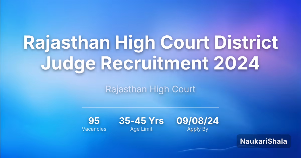 Rajasthan High Court District Judge Recruitment 2024 – Rajasthan High Court$ (RHC)
