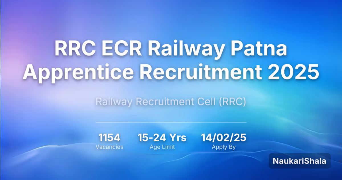 RRC ECR रेलवे पटना अप्रेंटिस भर्ती 2025 – रेलवे भर्ती सेल$ (RRC)