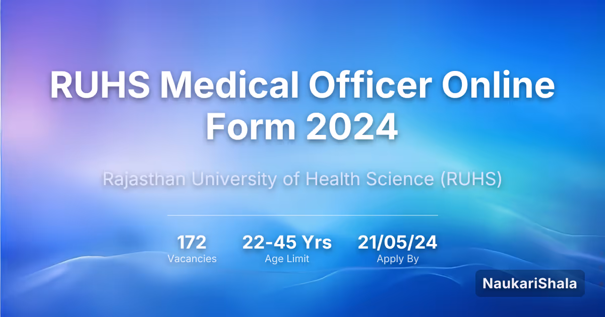 RUHS Medical Officer Online Form 2024 – Rajasthan University of Health Science$ (RUHS)