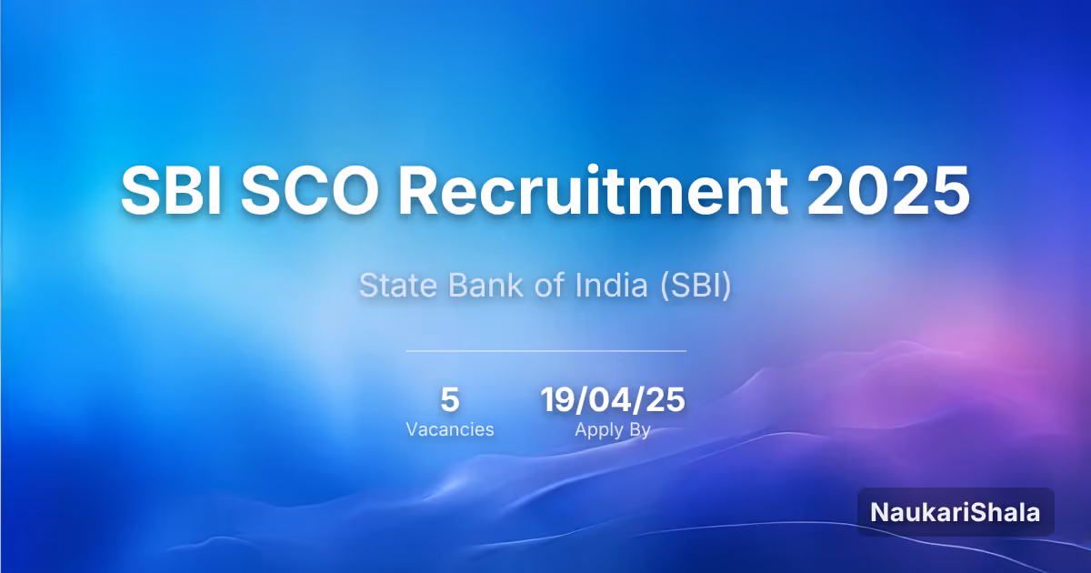 एसबीआई एससीओ भर्ती 2025 – भारतीय स्टेट बैंक$ (SBI)