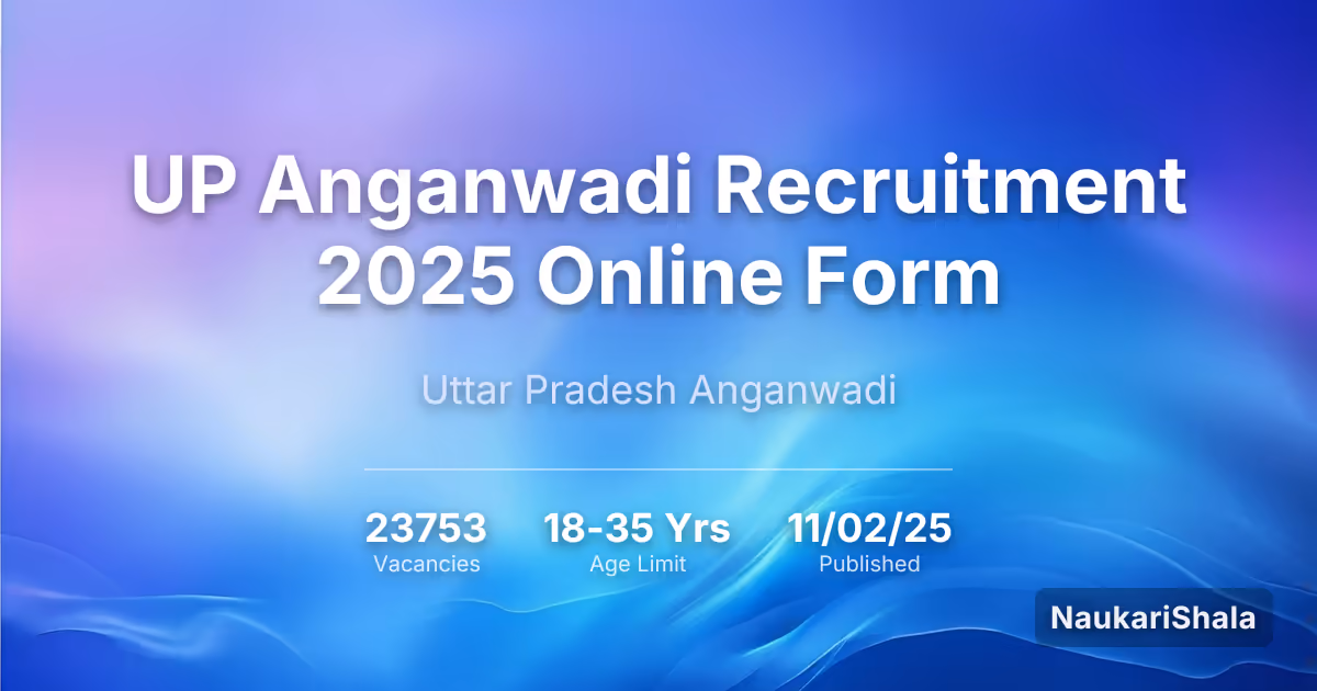 UP Anganwadi Recruitment 2025 Online Form – Uttar Pradesh Anganwadi$