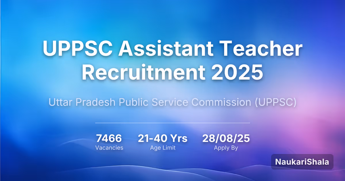 UPPSC Assistant Teacher Recruitment 2025 – Uttar Pradesh Public Service Commission$ (UPPSC)